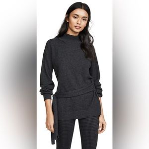 Tie Waist Mock Neck Cashmere Sweater Club Monaco NWT